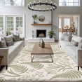 thumbnail image 4 of Area Rug for Living Room, Botanical Green Non-Slip Indoor Large Carpet for Bedroom/Dining Room, Farmhouse Vintage Country Plant on Linen Washable Low-Profile Rectangle Floor Runner Rugs - 5 x 7 Ft, 4 of 7