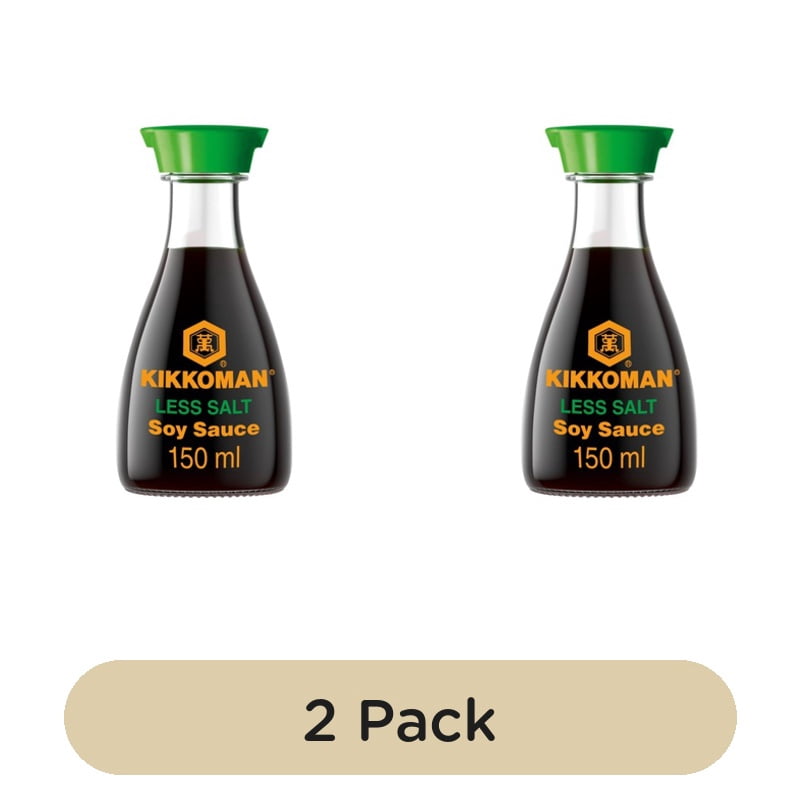 Kikkoman Less Salt Soy Sauce 150ml, British Import (Pack of 2)
