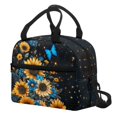 thumbnail image 3 of HUIACONG Lunch Bag with Sunflower Butterfly Pattern, Insulated Lunch Tote with Aluminum Film Material, Dirt Proof Front Pocket for Camping and Outdoor Trips, 3 of 10