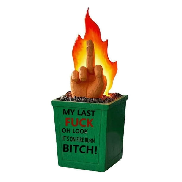 Fun Burn Fire Statue,Dumpster Fire Decor Statue,Dumpster Fire Desk Decor