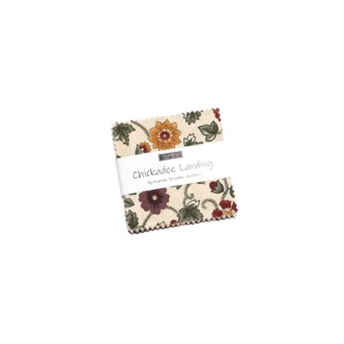 Mini Charm 2.5" x 2.5" Pack Chickadee Landing by Kansas Troubles for Moda Florals Squares Fabric Bundle Quilter's Cotton Precuts (9740MC) M524.42