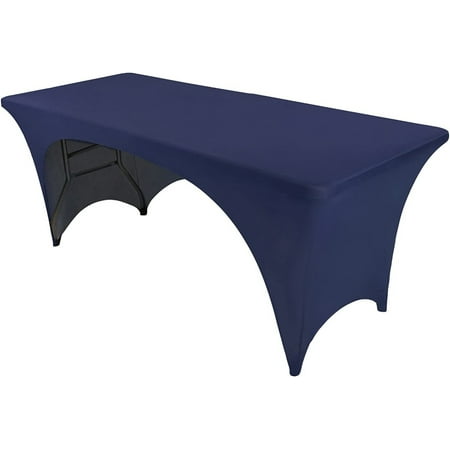 

Navy Blue Open Back 6 Foot Stretch Fitted Spandex Table Cover