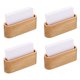 thumbnail image 1 of Soporte para tarjetas de visita para escritorio, 4 piezas de soportes de tarjetas de visita de madera de una sola ranura, organizador de soporte de tarjetas de madera, marrón, 1 of 6