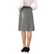 thumbnail image 3 of Falda de lápiz midi vintage de mujer de piel sintética A-Line de cintura alta M gris oscuro, 3 of 6