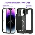 thumbnail image 3 of Dteck for iPhone 14 Pro Max Case Built-in Magnet Compatible with MagSafe Charging Rugged Case Shockproof Drop Protection Protective Cover with Kickstand for iPhone 14 Pro Max,Black, 3 of 5