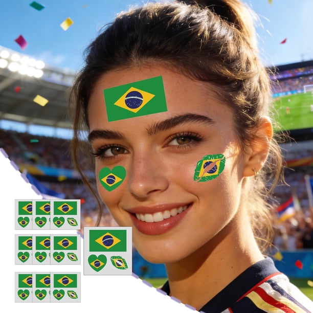 Decoración del hogar, decoración de habitaciones, suministros para celebraciones de aficionados al fútbol. 10 pegatinas de tatuajes para ver partidos de fútbol. Fiestas temáticas de aficionados, decor