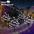 thumbnail image 4 of Luces solares Ohwewant en forma de estaca con forma de copo de nieve, 80 LED, paquete de 4, 4 of 9