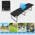 thumbnail image 3 of Lounge Chairs for Outside, Extra High Folding Beach Tanning Lounger with 4-Level Adjustable Backrest, 2-Level Footrest & Removable Pillow, Sunbathing Lounge for Patio, Lawn, Poolside (1, Black), 3 of 18