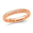 thumbnail image 1 of Rose Plated Sterling Silver Patterned Wedding Band Ring, 1 of 4