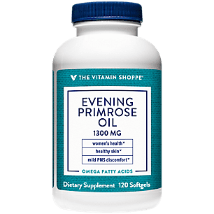 The Vitamin Shoppe Evening Primrose Oil 1,300MG, Natural Source of GLA (Gammia Linolenic Acid), Supplement for Women's Health  Hormonal Balance (120 Softgels)