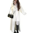 thumbnail image 3 of Womens Long Cardigan Sweaters Mohair Open Front Oversized Slouchy Knit Fall Trendy Coatigan Jackets Milky One size, 3 of 9