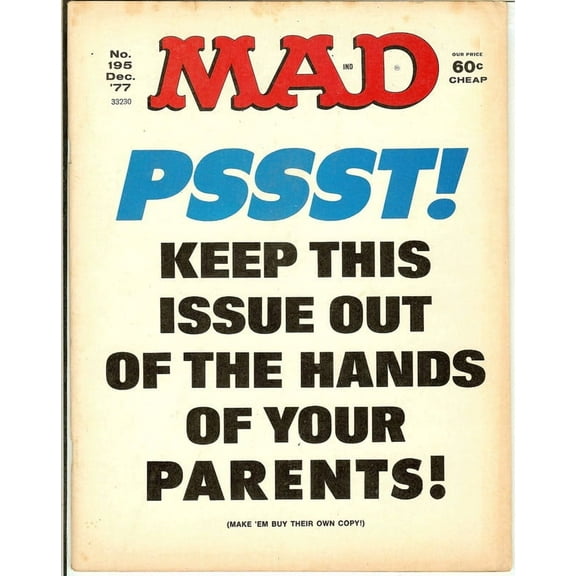 MAD Magazine Vintage Collectible #195 DEC 1977
