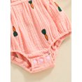 thumbnail image 7 of FEORJGP Toddler Little Baby Girl Summer Romper 0 3M 6M 12M 18M Infant Fly Sleeve Jumpsuit Carrot Print Button Front Bodysuit Newborn Kids Fashion Cute Sweet Comfy Playsuit for Daily Vacation, 7 of 7