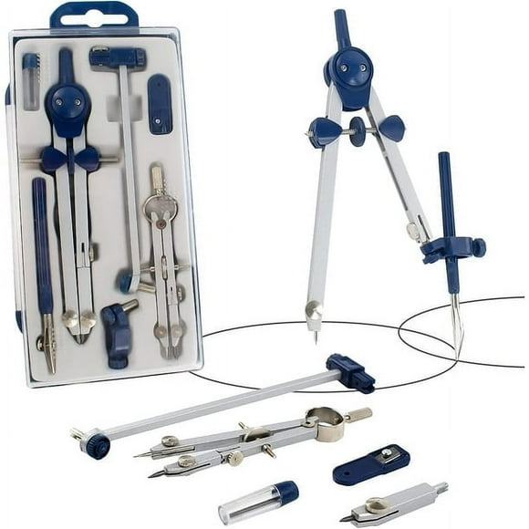 RETON 7 Pcs Boussole Professionnelle pour Ensemble de Géométrie, Boussole en Métal avec Roue et Verrou pour Géométrie, Boussole de Précision pour Dessin pour Fournitures Scolaires de Dessin
