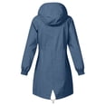 thumbnail image 5 of Women's Long Hooded Raincoat - Lightweight Zip Waterproof Rain Jackets - Outdoor Travel Hiking Jackets with Pockets, 5 of 7