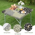 thumbnail image 4 of Gray Floral and Petal Pattern Square Fitted Tablecloth with Elastic Edge,Square Table Cover,Washable Elastic Table Cover for Home Kitchen Party Decor 36in(91cm), 4 of 6