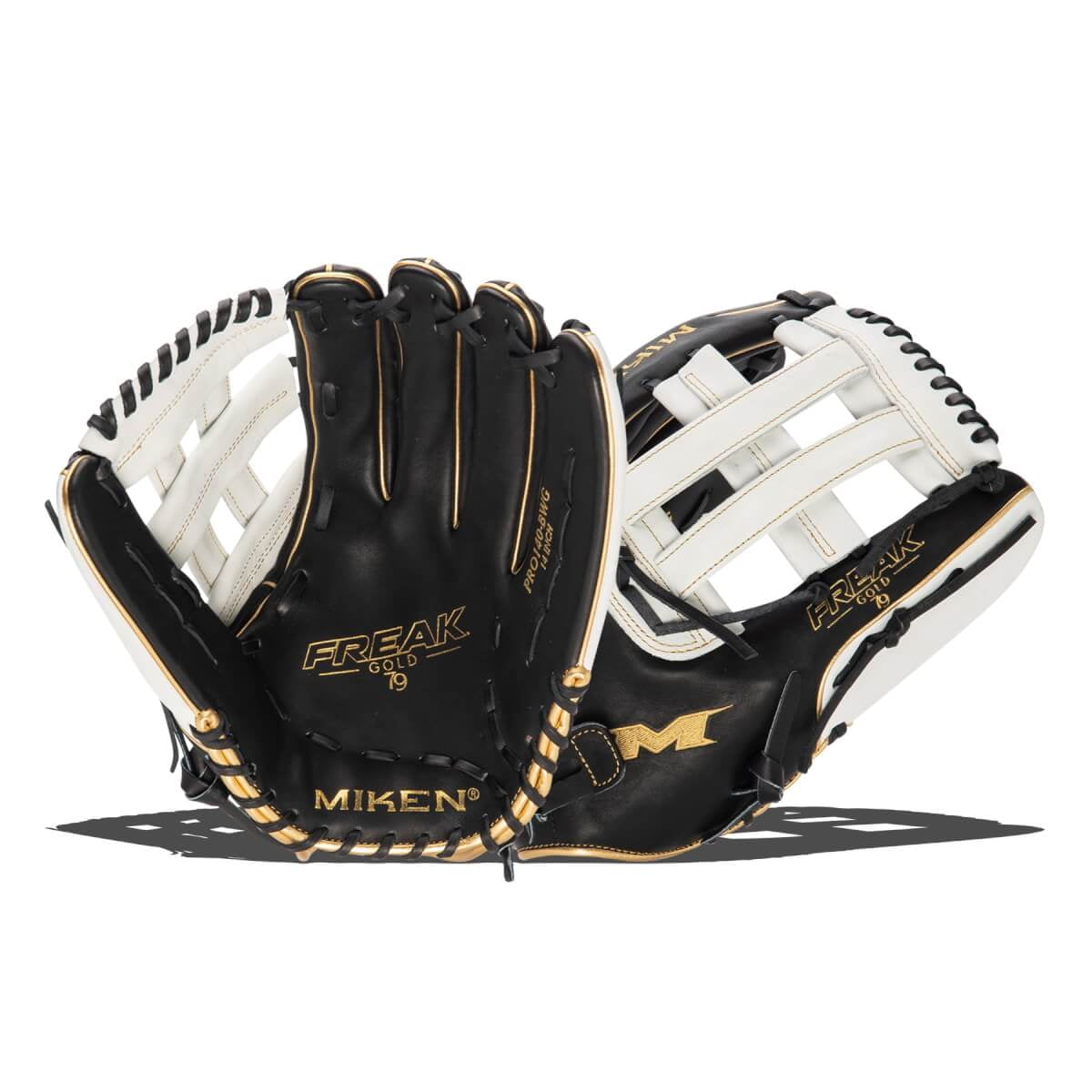 Miken Pro Series Freak Gold 14" Slow Pitch Softball Glove PRO140BWG Left Hand Thrower