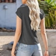 thumbnail image 6 of Only Moment Women T Shirts V Neck Dressy Lace Summer Tops 2026 Spring Trendy Casual T-Shirts Cute Work Outfits Blouses Todays Daily Deals Dark Gray,3XL, 6 of 9