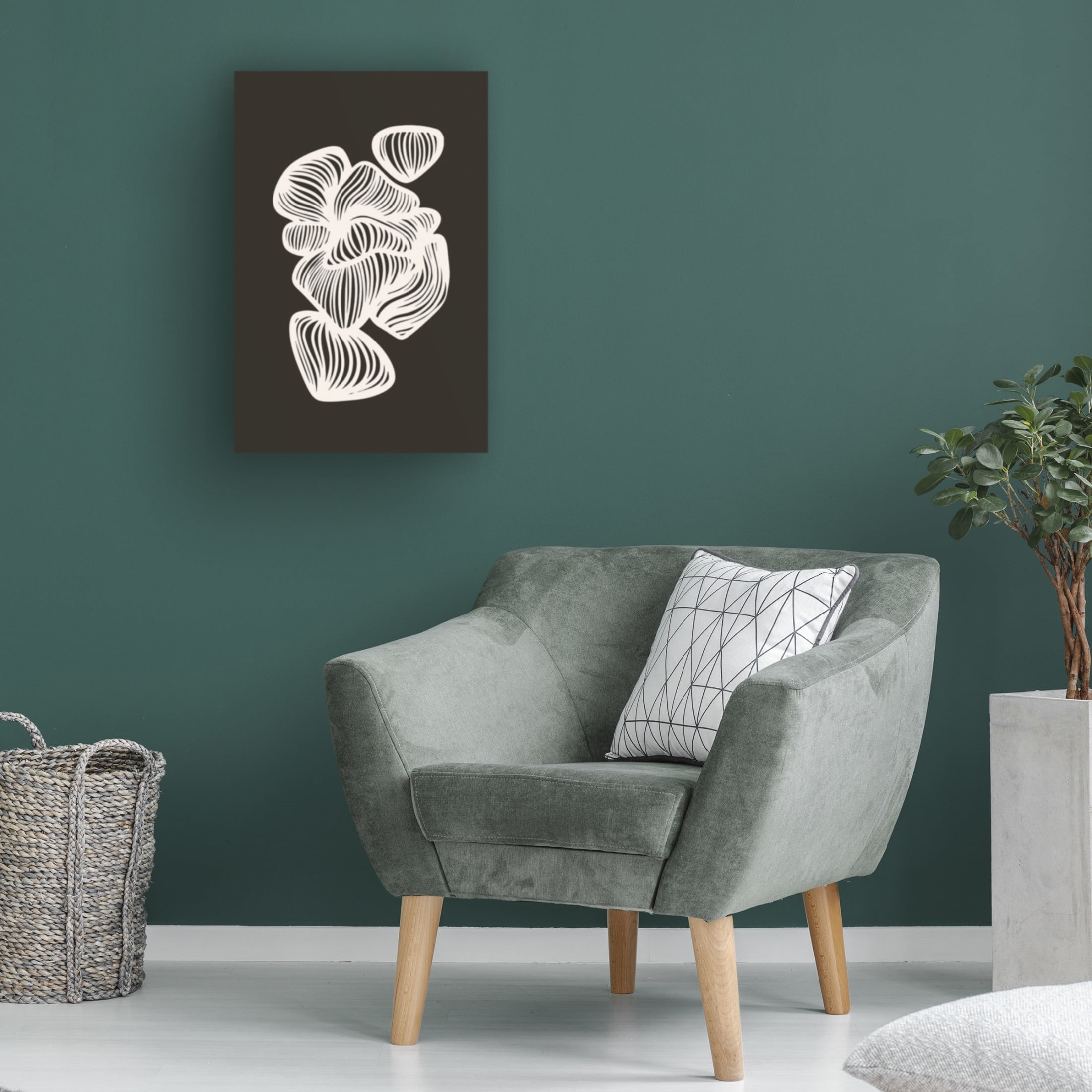 Canvas Wall Art - Incado 'Black and White Shapes' Wall Art for Living Room, Bedroom, or Office Décor by Trademark Fine Art - 30 x 47 Inches