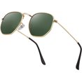 thumbnail image 2 of Gafas de sol polarizadas hexagonales Hipster para hombres y mujeres, gafas cuadradas geométricas pequeñas con marco de Metal Vintage, gafas de sombra Retro, 2 of 4