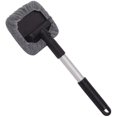 thumbnail image 1 of Cepillo de limpieza de parabrisas, cepillo para lavar ventanas de automóvil con mango extensible, cepillo desempañador giratorio de 180 grados con almohadilla de microfibra, 1 of 5