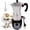 Silver, variant on Aluminum Electric Moka Pot 3-6 Cup 270ml Express Coffee Maker Stovetop Espresso Portable Coffeemaker Italian Classic Brewing Greca Cafe Mocha with Removable Base and Overheating Protection Machine