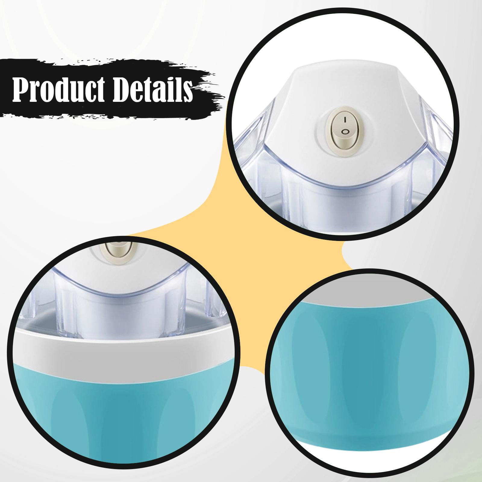 Nishiyuenyi Electric Ice Cream Maker Easy to Clean and Use Home Use Summer Dessert Maker Blue White