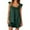 Dark Green, variant on Women's Silk Pajama Set 2 Piece Sleeveless Ruffle Crop Top & Casual Shorts Loungewear Outfit (Dark Blue, Medium)