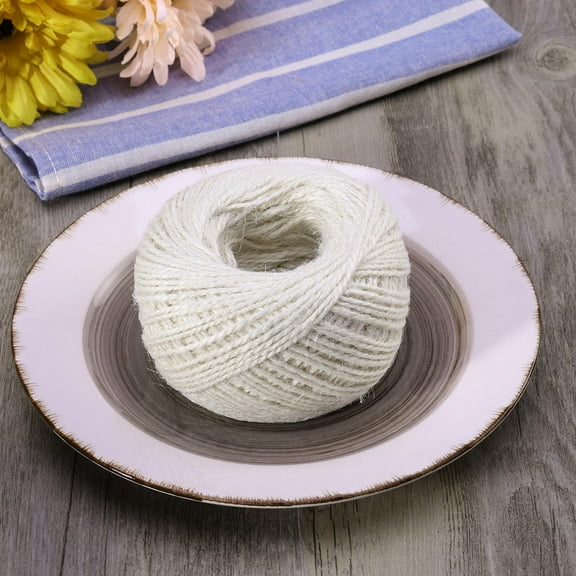 CTIRCHIU Natural Jute Twine for Gardening and Crafts, 1 Piece, Creamy White Color