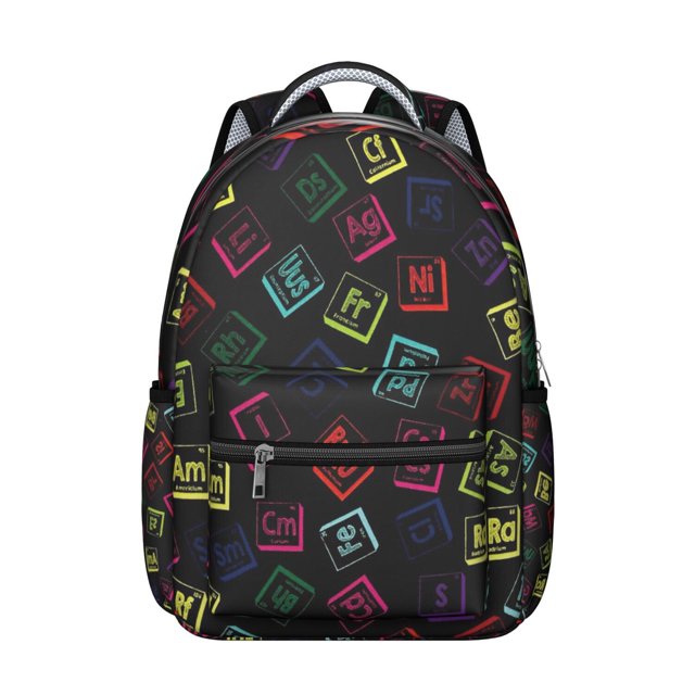 Chemistry Physics Students Backpack Scientific Formula Educational Wall School Bag with Biology Astronomy Engineering Design, Durable and Comfortable