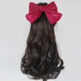 thumbnail image 4 of Peluca (1 lazo) Peluca de fiesta con accesorio para el cabello para mujeres y niñas, pelucas onduladas largas, peluca de pelo sintético, peluca de cosplay para fiesta(Marrón - negro)(1 pieza, 4 of 4