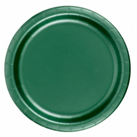 24 Plates 9" Paper Dinner Lunch Plates Wax Coated - Hunter Green