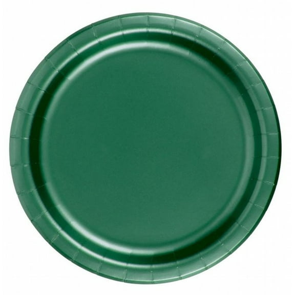 240 Plates 7" Paper Dessert Plates Wax Coated - Hunter Green