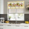 thumbnail image 5 of Sunflower Valances for Windows, Decorative Rod Pocket Window Valance Curtains, Pink Yellow Floral Elegant Pastoral Checkered Short Curtain Drapes for Kitchen/Living Room, 2 Panels, 60" W x 18" L, 5 of 8