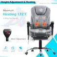 thumbnail image 4 of AECOJOY Chaise de Bureau Ergonomique avec Chaleur et Massage à 7 Points, Chaise de Bureau à Dossier Haut avec Repose-Pieds Rétractable, Fauteuil Exécutif Pivotant en Tissu Inclinable pour Bureau, Maison, Étude, Gris, 4 of 8