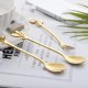 thumbnail image 3 of Gold Plated Stainless Steel Mini Coffee Espresso Spoon, Set of 8, 4.9 inch (Gold spoons), 3 of 4