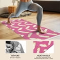 thumbnail image 4 of Pink and Yellow Feather Pattern Hot Yoga Mat Towel Non Slip for Hot Yoga - Quick-Drying Yoga Mat Cover with 4 Corner Pockets with Travel Bag - Hot Yoga Towel Non Slip 70"x26", 4 of 6