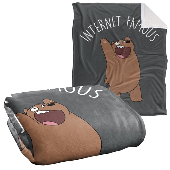 We Bare Bears Blanket, 50"x60", Internet Famous Silky Touch Sherpa Back Super Soft Throw Blanket