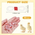 thumbnail image 3 of Uxcell 50-Pack Adjustable Chick Leg Bands, 0.79" x 0.2" Silicone Chicken Leg Brace for Poultry/Duck/Chick [Red], 3 of 6