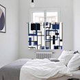 thumbnail image 4 of Navy Blue Black Grey Geometric Kitchen Curtains 72 Inch Length, Middle Century Modern Abstract Art Grommet Bedroom Living Room Curtains, Light Filtering Cafe Curtain Drapes 2 Panels Set 104''x72'', 4 of 9