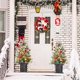 thumbnail image 4 of 3ft pre-lit artificial snow-flocked christmas tree: 78 LED blanca lights, 8 modes, red berries & brown base - ideal para para home porch & oficina, 4 of 7