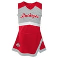 thumbnail image 2 of Girls Toddler Scarlet/Gray Ohio State Buckeyes Two-Piece Cheer Captain Jumper Dress & Bloomers Set, 2 of 4