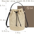 thumbnail image 6 of LinYooLi Women Small Hollow Out Straw Woven Cross-body Bag Top-handle Bag Drawstring Bucket Bag, 6 of 6