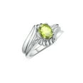 thumbnail image 3 of RYLOS Rings for Women Sterling Silver Swirl Z Ring 7X5MM Oval Gemstone &  Diamond Rings August Peridot Jewelry Size 10, 3 of 7