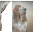 thumbnail image 3 of Floral Drawing Dog Basset Hound Semi Sheer Curtains Window Voile Drapes Panels Treatment-55x78in for Living Room Bedroom Kids Room, 2 Pieces, 3 of 4