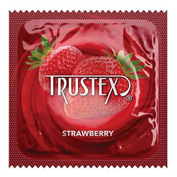 Trustex Strawberry Flavored Condoms, 12 Count Silver Case