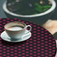 thumbnail image 2 of Ambesonne Hot Pink Fitted Round Tablecloth, Old Fashion Polka Dots, 40"- 44" Diameter, Black Hot Pink, 2 of 5