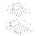 thumbnail image 2 of 3 in 1 Folding Faux Leather Ottoman Sofa Bed, Convertible Sectional Sleeper Sofa with Pillow, Armless Modular Sofa Bed for Living Room,Small Space,Apartment, 2 of 9