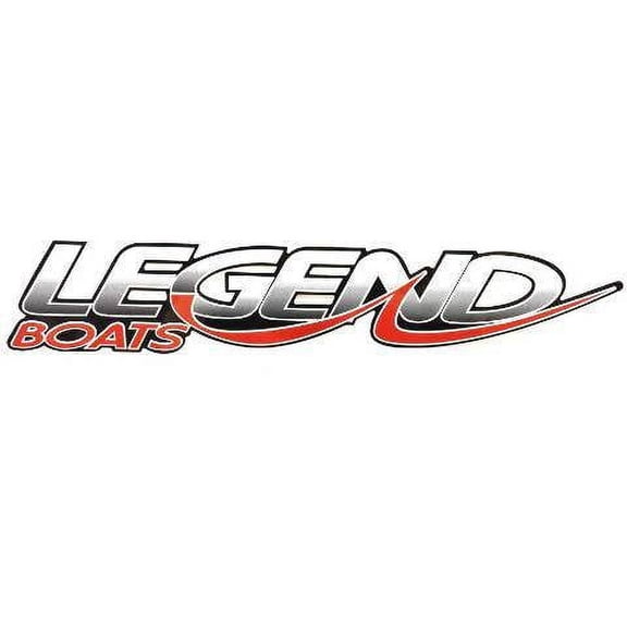 Legend Bass Boat Vinyl Decal 316251 | 13 7/8 x 2 1/2 Inch Red / Silver
