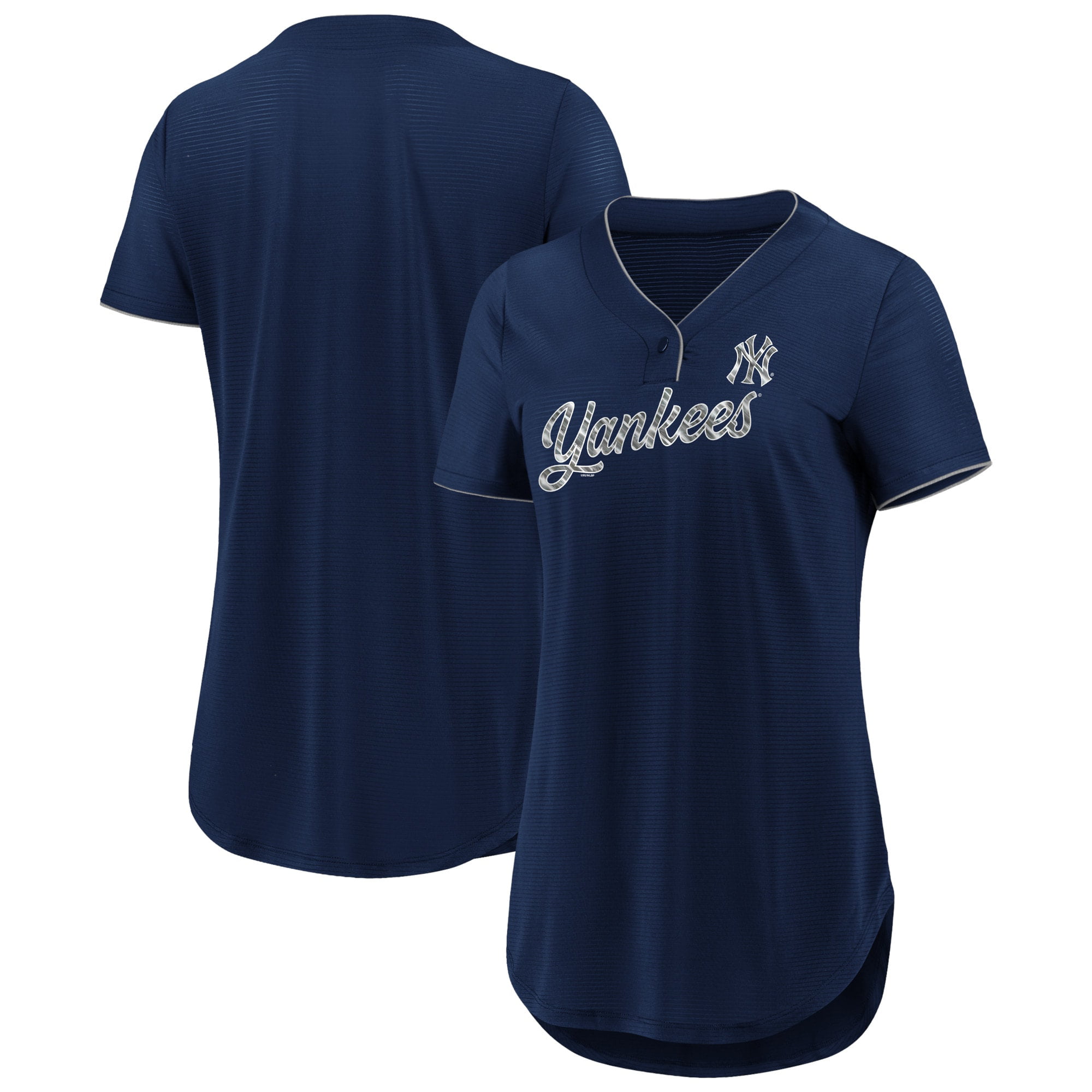 New York Yankees Fanatics Branded Women's Diva Jersey V-Neck T-Shirt ...
